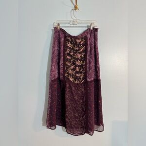 vintage y2k maxi skirt with patch detail purples size M